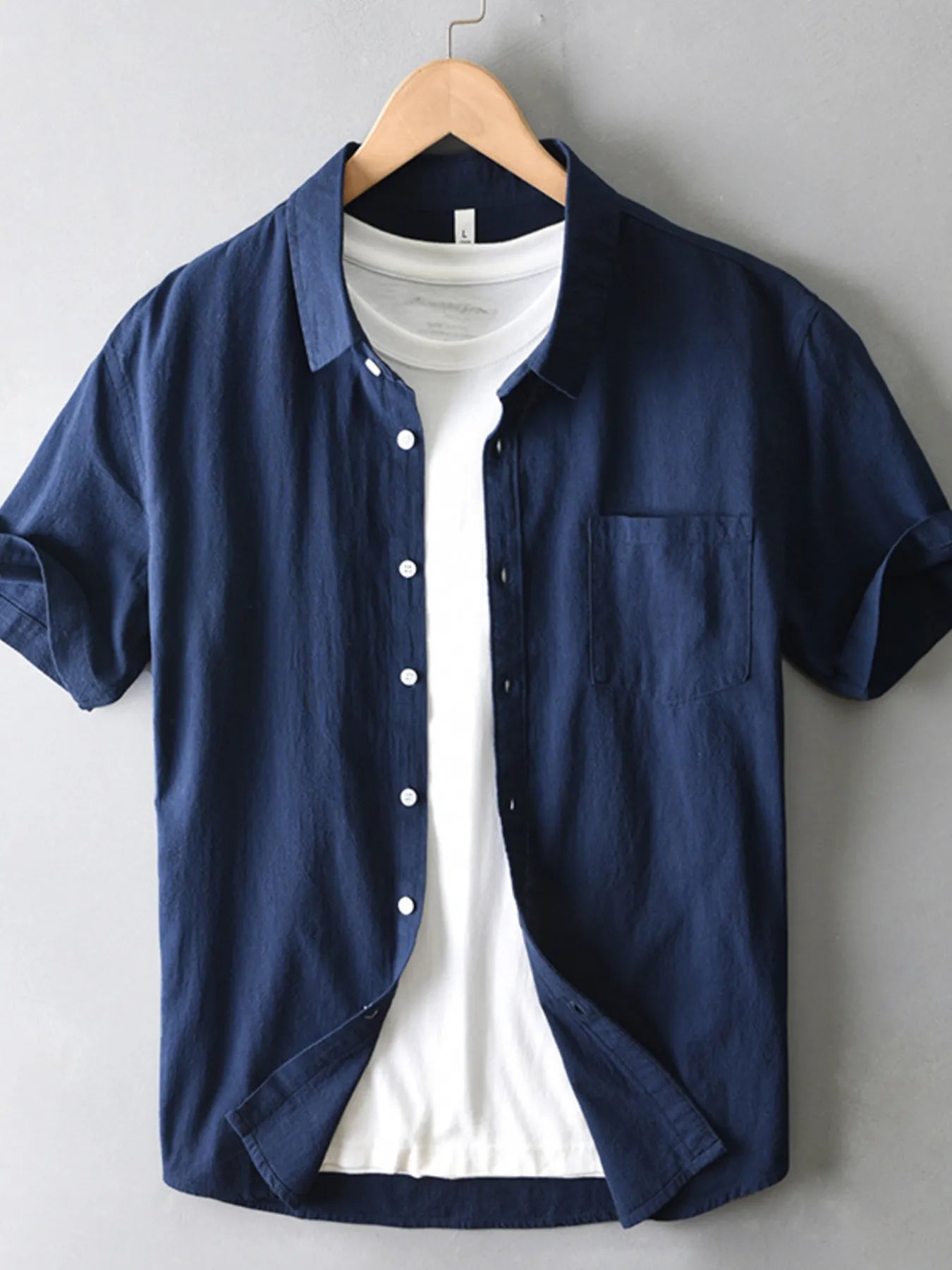 Men's Plus Size Button Up Short Sleeve Shirt - Farnelli