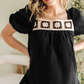 DAVINA CROCHET SQUARE NECK TEXTURED SHORT SLEEVE BLOUSE - Farnelli