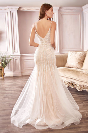Beaded Mermaid Wedding Dress - Farnelli