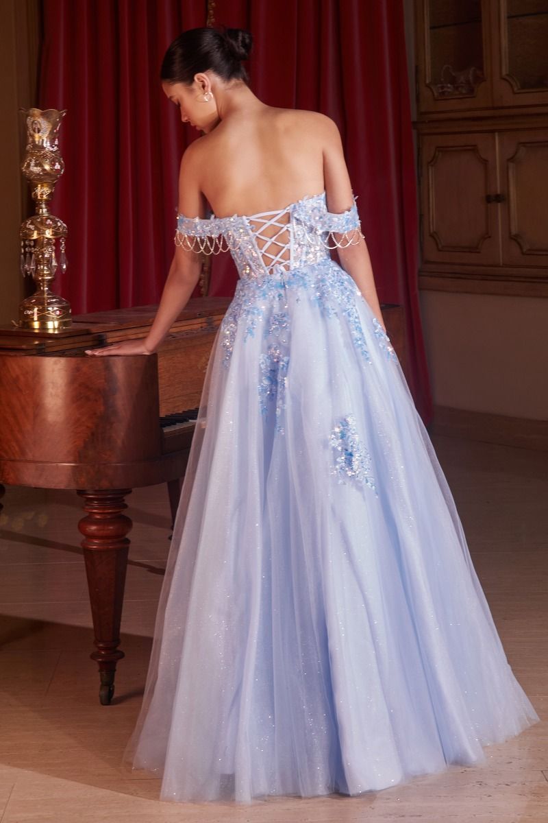 Off The Shoulder Tulle Ball Gown - Farnelli