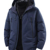 Men's Plus Size Zip Up Hooded Puffer Jacket - Navy