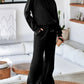 Collared Sweatshirt and High Waist Pants Active Set - Farnelli