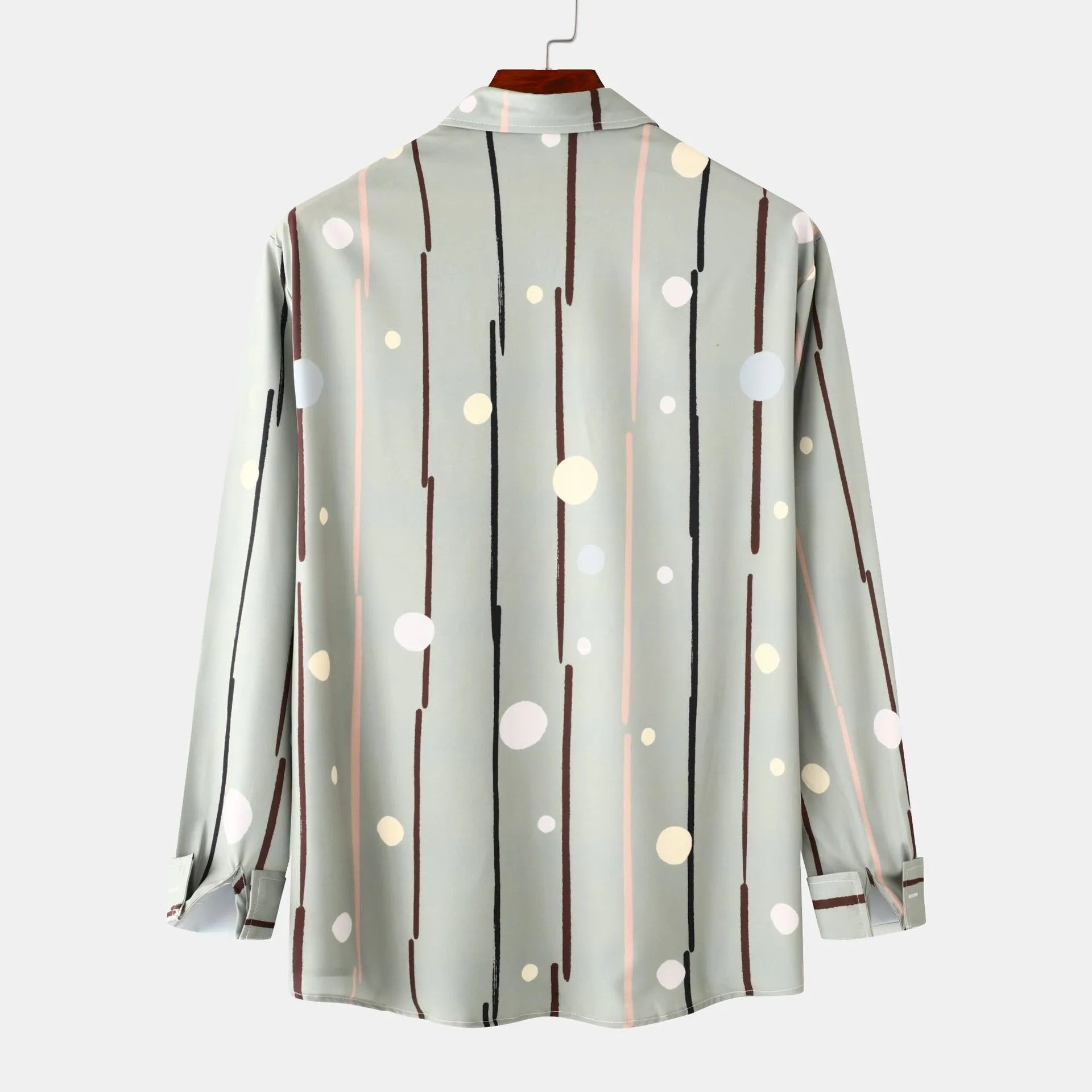 Men's Striped Polka Dot Button-Down Shirt - Farnelli