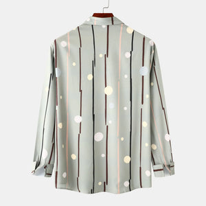 Men's Striped Polka Dot Button-Down Shirt - Farnelli