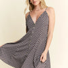 Jade By Jane Full Size Checkered Sleeveless Dress Plus Size - BLUE
