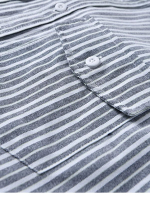 Men's Plus Size Striped Casual Long Sleeve Shirt - Farnelli