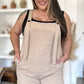 Double Take Full Size Texture Sleeveless Romper - Farnelli