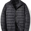 Men's Plus Size Lightweight Zip Up Puffer Jacket - Black