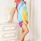 Shiny Tie-Dye V-Neck Twisted Dress - Farnelli