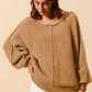 SO ME Loose Fit Exposed Seam Slouchy Boucle Sweater - Farnelli