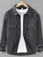 Men's Plus Size Button Up Long Sleeve Shirt - Farnelli