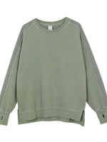 Men's Side Slit Round Neck Long Sleeve Sweatshirt - Farnelli