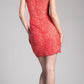 Cinderella Divine CF067S Short Sleeveless Mock Two-Piece Lace Dress