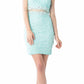 Cinderella Divine CF067S Short Sleeveless Mock Two-Piece Lace Dress