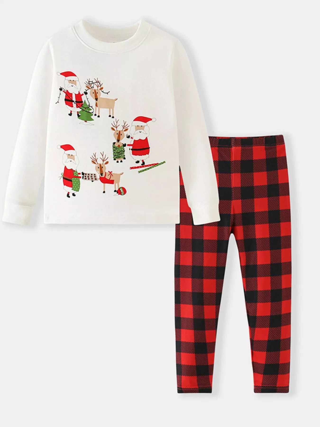 Children's Christmas Santa & Reindeer Pajama Set - Farnelli