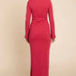 Culture Code Full Size Round Neck Bodycon Bell Maxi Dress - Farnelli