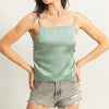 HYFVE Satin Back Tie Detail Cami - SAGE GREEN