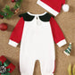 Children's 2-Piece Christmas-Themed Set with Jumpsuit and Santa Claus Hat - Farnelli