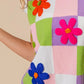 BiBi Flower Patch Checkered Sweater Vest - Farnelli