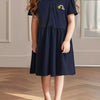 Children's Embroidered Rainbow Polo Dress - Dark Navy