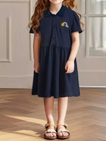 Children's Embroidered Rainbow Polo Dress - Farnelli