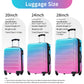 HouseOfZazla gradient color hardshell luggage set in light blue or purple with spinner wheels and TSA lock