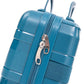 HouseOfZazla blue 4-piece hard case luggage set with spinner wheels and matching cosmetic case