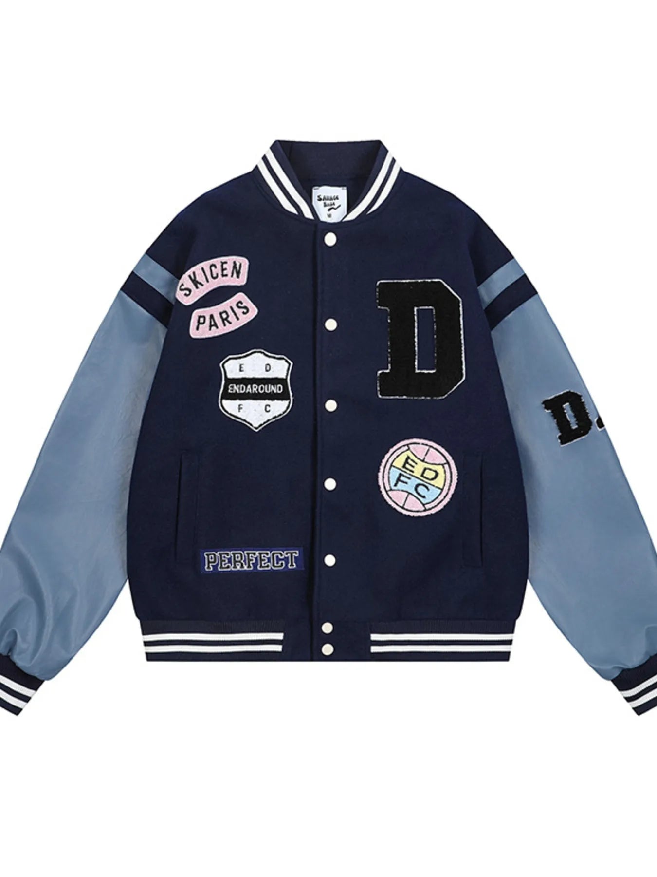 Men's Baseball Bomber Jacket with Patches - Farnelli