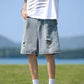 Men's Full Size Casual Loose Fit Ripped Denim Shorts Plus Size - Farnelli
