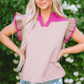 Maci Ruffled Sleeve Frill V Neck Blouse - Farnelli