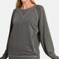 Zenana Round Neck Long Sleeve Sweatshirt - Farnelli