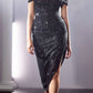 CLEARANCE - Cinderella Divine CH190C Sequin Midi Cocktail Dress (Size 2XL)