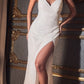 Ladivine CH225W Long Fitted Sequin Gown Gathered Waistline