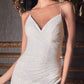 Ladivine CH225W Long Fitted Sequin Gown Gathered Waistline