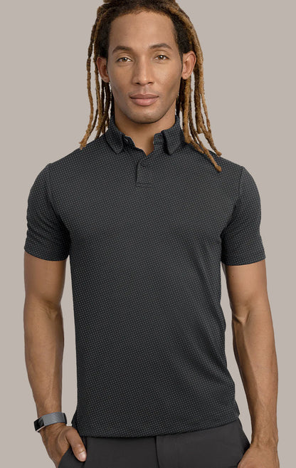 Short Sleeve Polo Dot // Charcoal