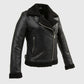 Chelsea Women's Leather Jacket Faux Shearling