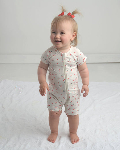 Cherry Bamboo Toddler Pajamas – Romper