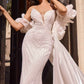 Ladivine CJ933W Plunging Sweetheart Beaded Fitted Mermaid Wedding Gown