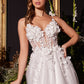 Floral Applique A-Line Tulle Bridal Gown - Farnelli