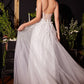 Floral Applique A-Line Tulle Bridal Gown - Farnelli