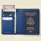 Leather Passport Wallet with RFID Shield- Cobalt