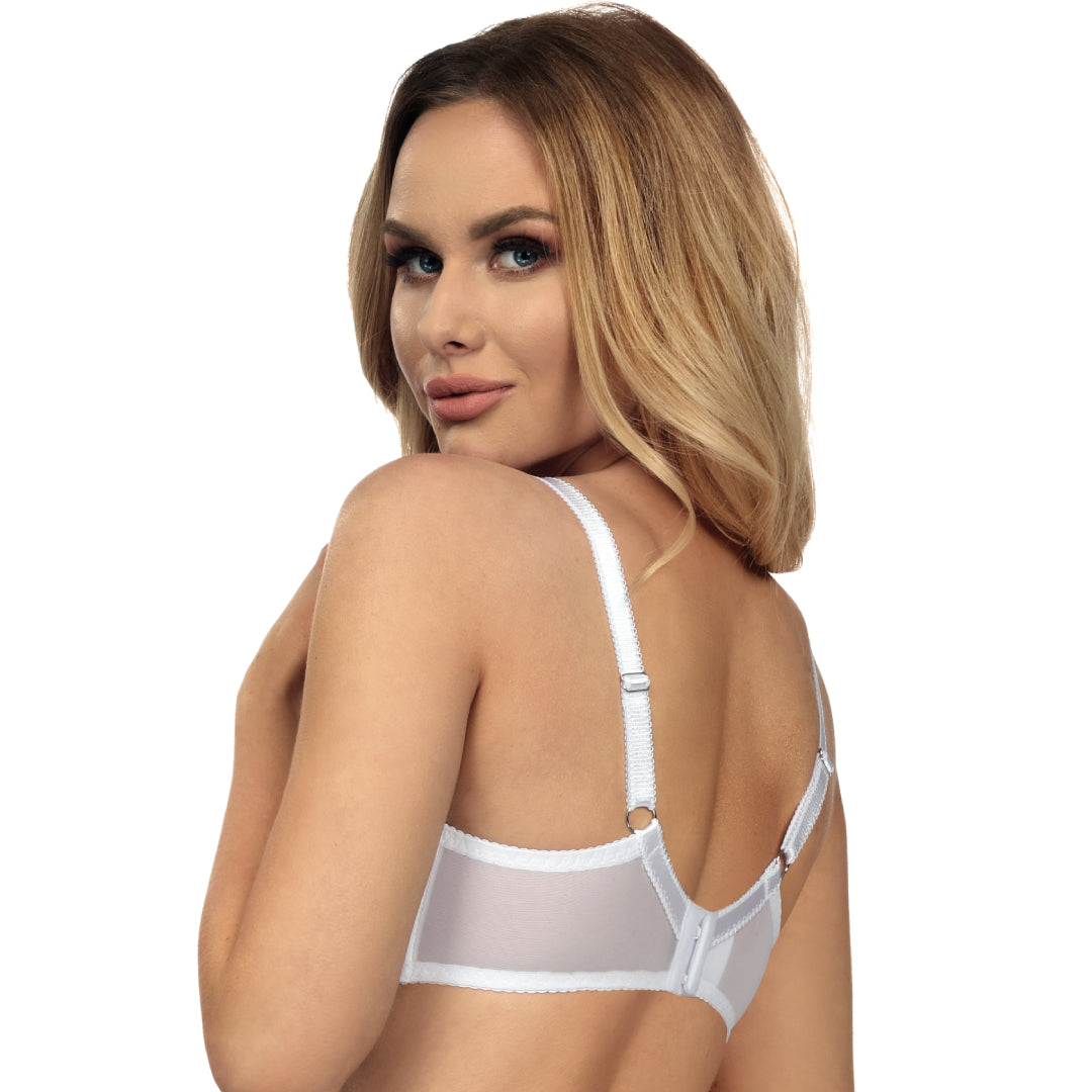 Sheer Lace Soft Cup Bra Coco White-1