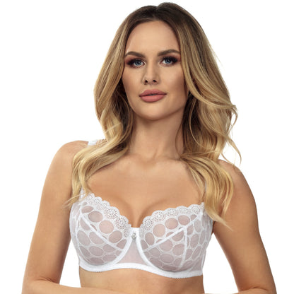 Sheer Lace Soft Cup Bra Coco White-0