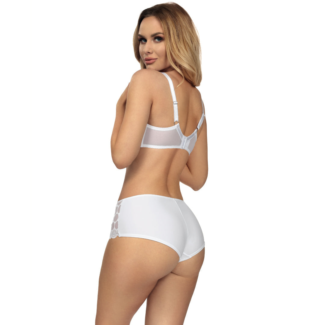 Sheer Lace Soft Cup Bra Coco White-3