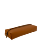 Deux Mains cognac leather pencil case, front view