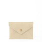 Deux Mains bone leather coin pouch, front view