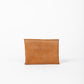 Deux Mains cognac leather coin pouch, back view