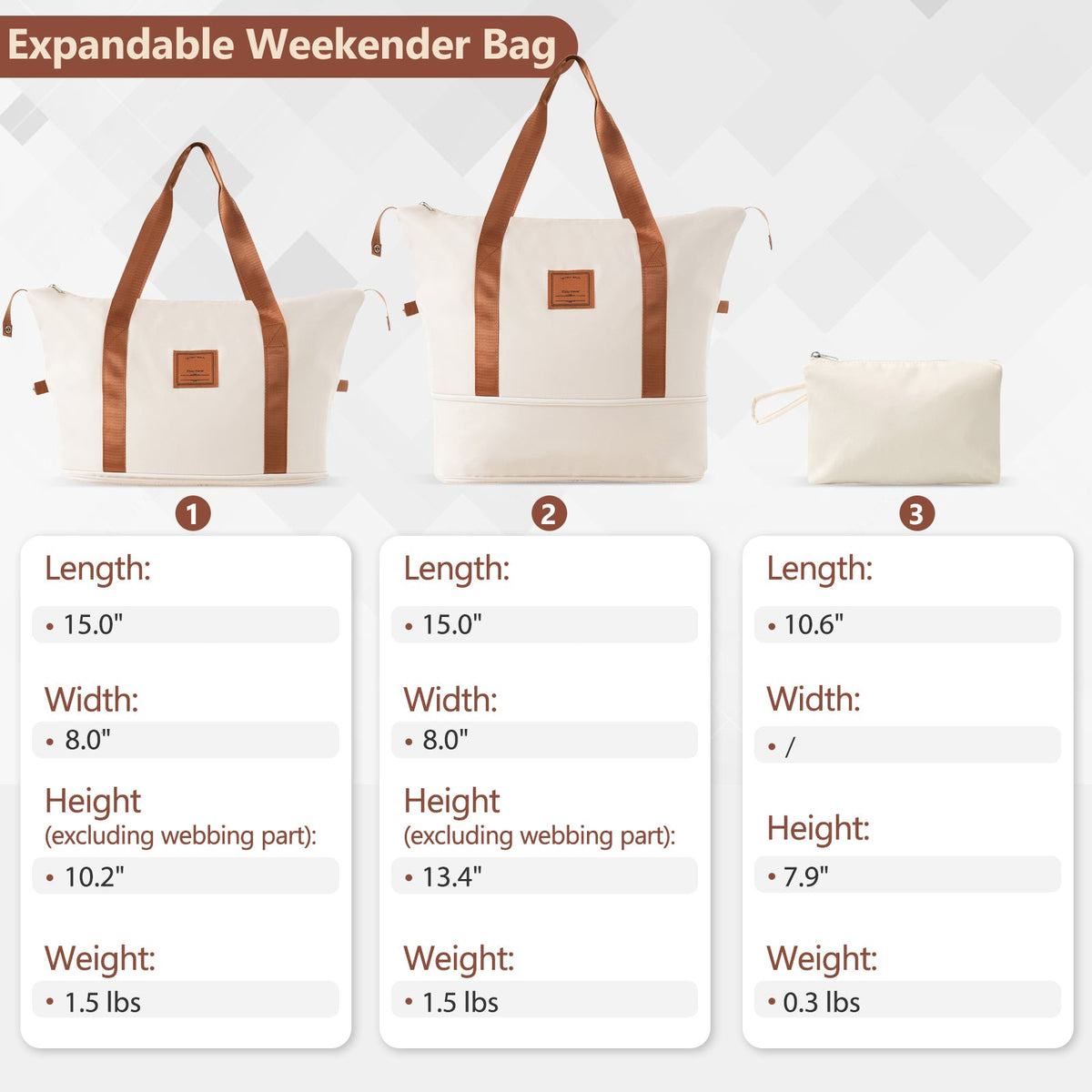 HouseOfZazla brown and white expandable hardshell 6-piece luggage set with TSA locks