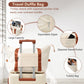 Brown and white HouseOfZazla expandable hardshell 6-piece luggage set with TSA locks