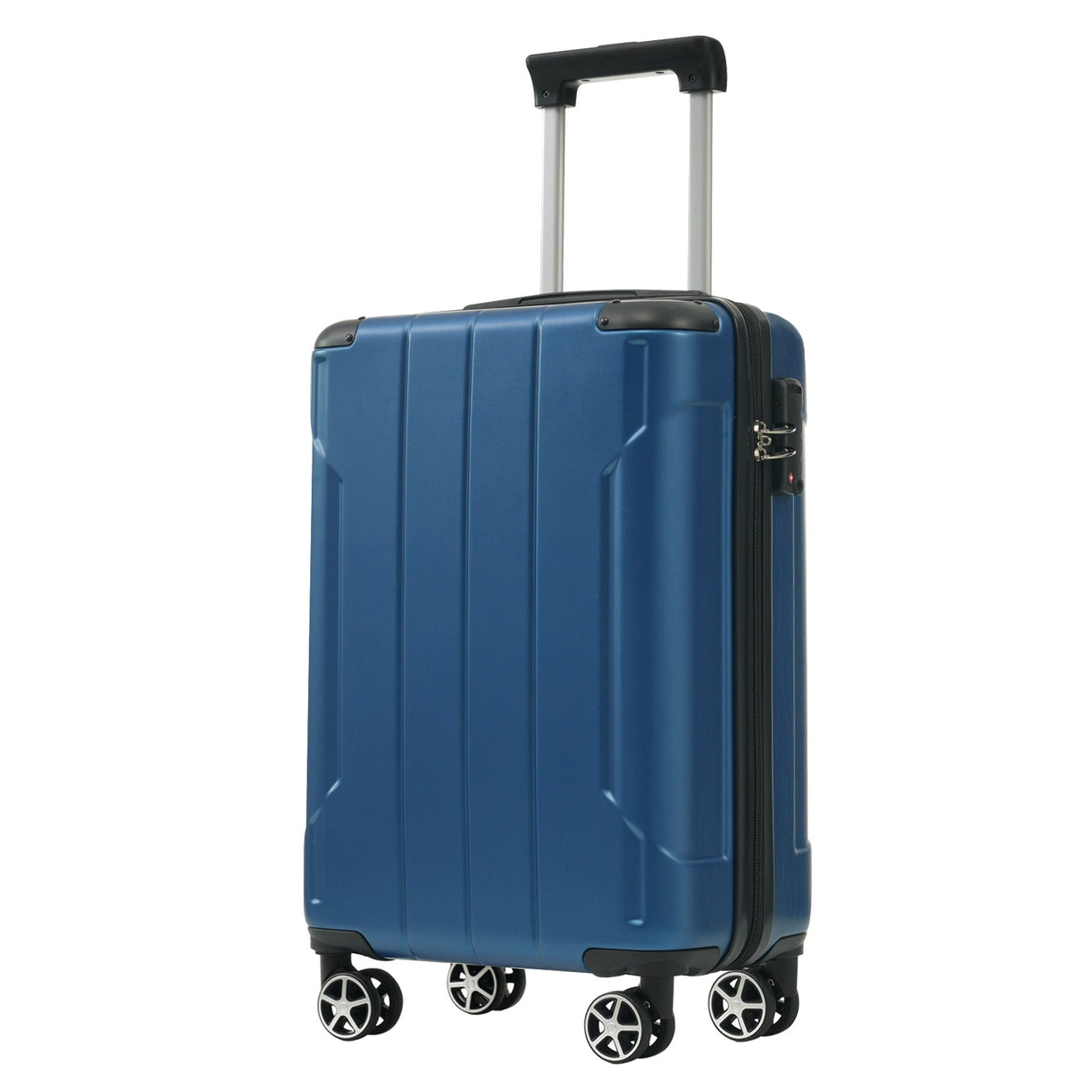 HouseOfZazla hardshell 6-piece blue luggage set with matching suitcases and travel bags